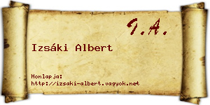 Izsáki Albert névjegykártya