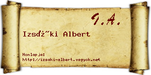 Izsáki Albert névjegykártya