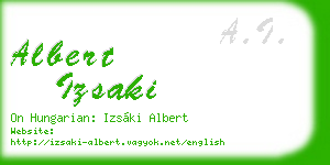 albert izsaki business card